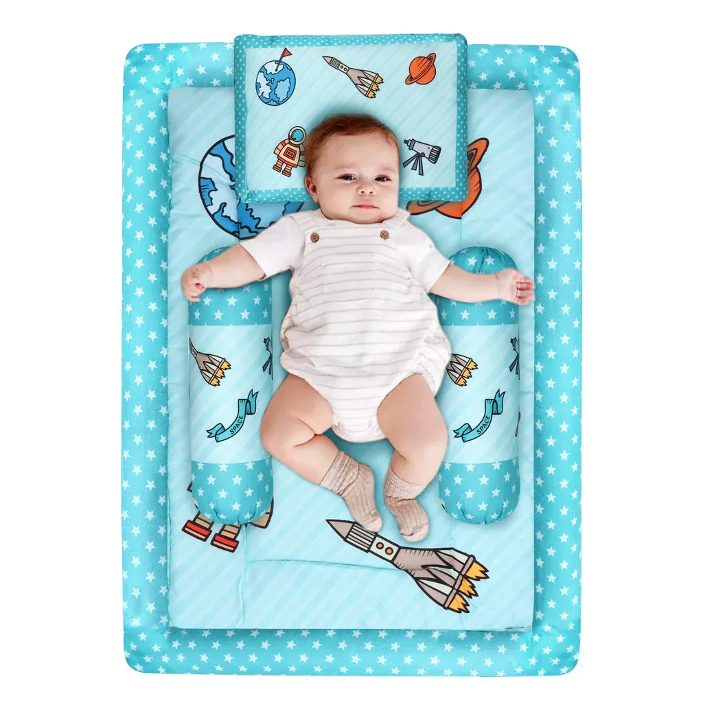 front view of baby bedding set